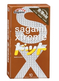 Презервативы Sagami Xtreme FEEL UP с точечной текстурой и линиями прилегания - 10 шт. - Sagami - купить с доставкой в Орле