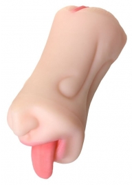 Телесный двусторонний мастурбатор Fruity Tongue - ротик и вагина - ToyFa - в Орле купить с доставкой