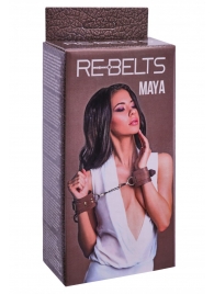 Коричневые кожаные наручники Maya - Rebelts - купить с доставкой в Орле