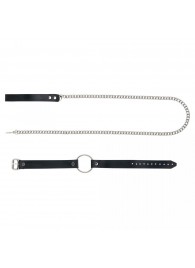 Черный поводок и чокер с кольцом Rada - Rebelts - купить с доставкой в Орле