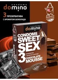 Презервативы для орального секса DOMINO Sweet Sex с ароматом шоколадного мусса - 3 шт. - Domino - купить с доставкой в Орле