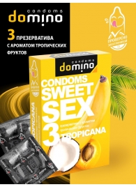 Презервативы для орального секса DOMINO Sweet Sex с ароматом тропических фруктов - 3 шт. - Domino - купить с доставкой в Орле