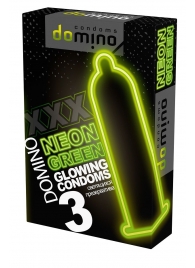 Презервативы DOMINO Neon Green со светящимся в темноте кончиком - 3 шт. - Domino - купить с доставкой в Орле