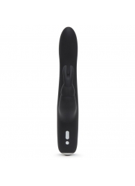 Черный вибратор с клиторальным отростком Greedy Girl Slimline Rabbit Vibrator - 22,8 см. - Fifty Shades of Grey