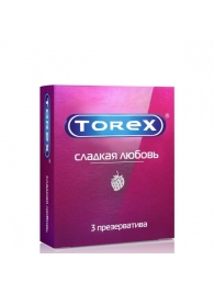 Презервативы Torex  Сладкая любовь  с ароматом клубники - 3 шт. - Torex - купить с доставкой в Орле