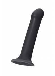 Черный фаллос на присоске Silicone Bendable Dildo L - 19 см. - Strap-on-me - купить с доставкой в Орле