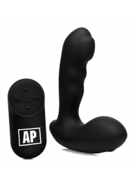 Черный стимулятор простаты Alpha-Pro 7X P-Milker Silicone Prostate Stimulator with Milking Bead - XR Brands - в Орле купить с доставкой