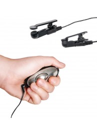 Черные электрические зажимы для сосков Shock Therapy Nipple Clamps - Pipedream - купить с доставкой в Орле