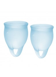 Набор голубых менструальных чаш Feel confident Menstrual Cup - Satisfyer - купить с доставкой в Орле