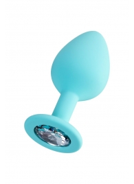 Мятная анальная втулка Brilliant с прозрачным кристаллом - 8 см. - ToyFa - купить с доставкой в Орле