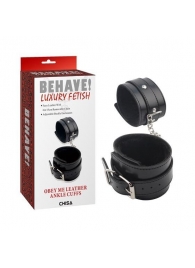 Черные оковы на ноги Obey Me Leather Ankle Cuffs - Chisa - купить с доставкой в Орле