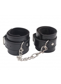 Черные оковы на ноги Obey Me Leather Ankle Cuffs - Chisa - купить с доставкой в Орле