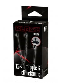 Черные зажимы на соски и клитор на цепочке DELUXE NIPPLE   CLIT CLAMPS - Dream Toys - купить с доставкой в Орле