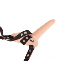 Телесный поясной страпон с вибрацией Vibrating Strap-On - 15,7 см. - Orion - купить с доставкой в Орле