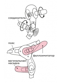 Черный пояс для женщин BEST SELECT с 3 насадками - LOVETOY (А-Полимер) - купить с доставкой в Орле