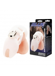 Белая клетка целомудрия Silicone Chastity Cage - BlueLine - купить с доставкой в Орле