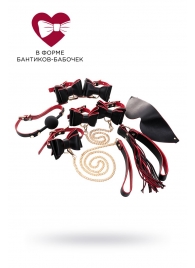 Черно-красный бондажный набор Bow-tie - ToyFa - купить с доставкой в Орле