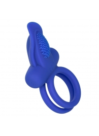 Синее перезаряжаемое эрекционное кольцо Silicone Rechargeable Dual Pleaser Enhancer - California Exotic Novelties - в Орле купить с доставкой