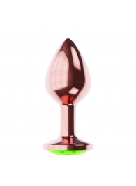 Пробка цвета розового золота с лаймовым кристаллом Diamond Emerald Shine S - 7,2 см. - Lola Games - купить с доставкой в Орле