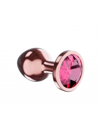 Пробка цвета розового золота с малиновым кристаллом Diamond Ruby Shine S - 7,2 см. - Lola Games - купить с доставкой в Орле