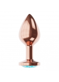 Пробка цвета розового золота с малиновым кристаллом Diamond Topaz Shine L - 8,3 см. - Lola Games - купить с доставкой в Орле