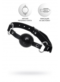 Черный кляп-шар на кожаных ремешках Anonymo - ToyFa - купить с доставкой в Орле