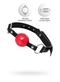 Красный кляп-шар на черных ремешках Anonymo - ToyFa - купить с доставкой в Орле