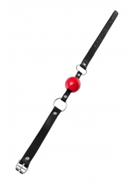 Красный кляп-шар на черных ремешках Anonymo - ToyFa - купить с доставкой в Орле