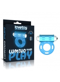 Голубое, светящееся в темноте эрекционное виброкольцо Lumino Play Vibrating Penis Ring - Lovetoy - в Орле купить с доставкой