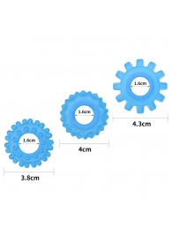 Набор из 3 голубых, светящихся в темноте эрекционных колец Lumino Play - Lovetoy - в Орле купить с доставкой