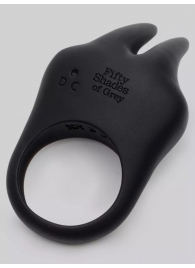 Черное эрекционное виброкольцо Sensation Rechargeable Vibrating Rabbit Love Ring - Fifty Shades of Grey - в Орле купить с доставкой