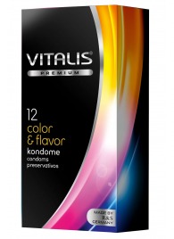 Цветные ароматизированные презервативы VITALIS PREMIUM color   flavor - 12 шт. - Vitalis - купить с доставкой в Орле