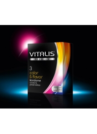 Цветные ароматизированные презервативы VITALIS PREMIUM color   flavor - 3 шт. - Vitalis - купить с доставкой в Орле