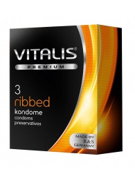 Ребристые презервативы VITALIS PREMIUM ribbed - 3 шт. - Vitalis - купить с доставкой в Орле