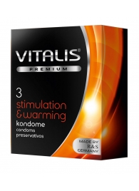 Презервативы VITALIS PREMIUM stimulation   warming с согревающим эффектом - 3 шт. - Vitalis - купить с доставкой в Орле