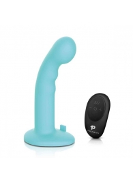 Голубая изогнутая насадка 6in Remote Control Ripple P-Spot G-Spot на черных трусиках - 16 см. - Pegasus - купить с доставкой в Орле