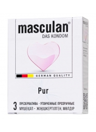 Супертонкие презервативы Masculan Pur - 3 шт. - Masculan - купить с доставкой в Орле