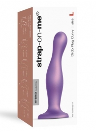 Фиолетовая насадка Strap-On-Me Dildo Plug Curvy size L - Strap-on-me - купить с доставкой в Орле