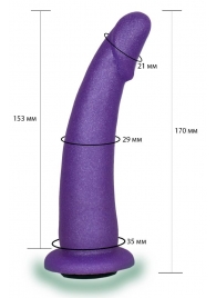 Фиолетовая гладкая изогнутая насадка-плаг - 17 см. - LOVETOY (А-Полимер) - купить с доставкой в Орле