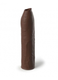 Коричневая насадка-удлинитель Uncut Silicone Penis Enhancer - 17,8 см. - Pipedream - в Орле купить с доставкой