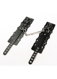 Узорчатые кожаные оковы с регулируемыми ремешками - Crazy Handmade - купить с доставкой в Орле