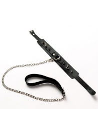 Черный ошейник с шипами и поводком - Crazy Handmade - купить с доставкой в Орле