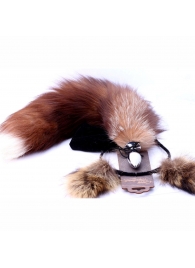 Игровой комплект: серебристая анальная пробка с пушистым хвостом и ободок-ушки - Crazy Handmade - купить с доставкой в Орле