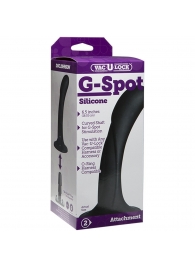 Черная изогнутая насадка Vac-U-Lock G-Spot - 16,5 см. - Doc Johnson - купить с доставкой в Орле