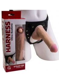 Страпон Harness из двух предметов: трусики с плугом и насадка-фаллос - 17 см. - LOVETOY (А-Полимер) - купить с доставкой в Орле