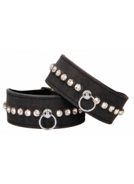 Черные поножи Diamond Studded Ankle Cuffs - Shots Media BV - купить с доставкой в Орле