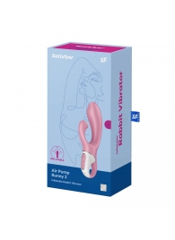 Розовый вибратор-кролик с расширением Air Pump Bunny 2 - 20,4 см. - Satisfyer