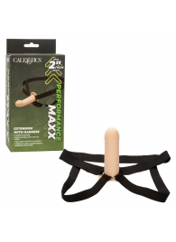 Телесный фаллопротез из силикона Extension with Harness - 15,75 см. - California Exotic Novelties - купить с доставкой в Орле