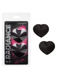 Черные пэстисы в форме сердечек Heart Pasties - California Exotic Novelties - купить с доставкой в Орле