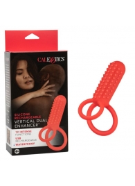 Красное эрекционное кольцо Silicone Rechargeable Vertical Dual Enhancer - California Exotic Novelties - в Орле купить с доставкой